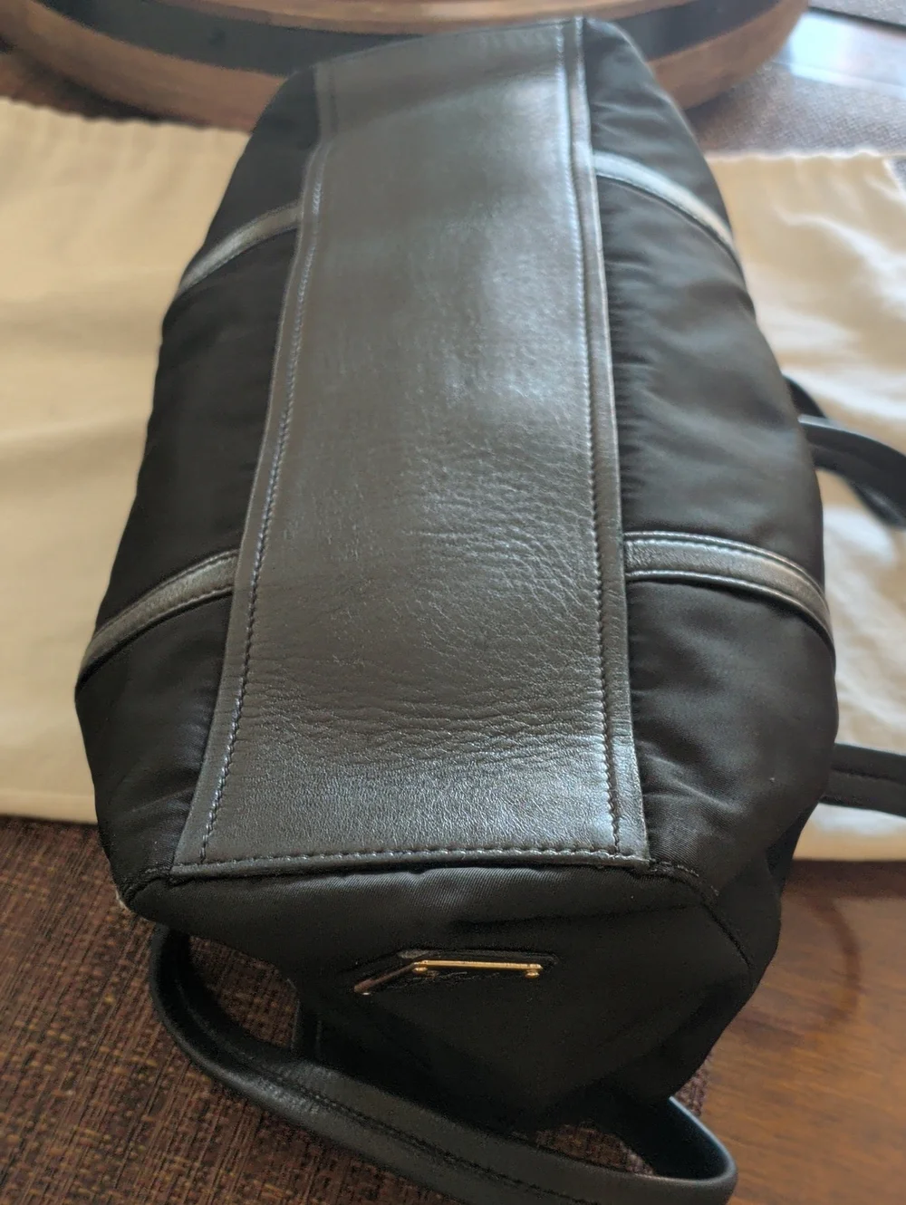 Prada Black Shoulder Bag with Gold-Tone Hardware With Key